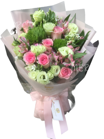 **KBQ507** Pink Roses Long Bouquet <br>甦醒玫瑰長形花束 