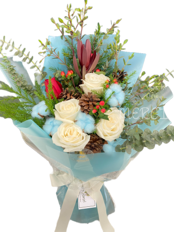 **KBQ511** Cream Roses Festival Long Bouquet <br>米玫瑰長形花束 