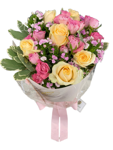 **KBQ521** Champagne Roses  Round Bouquet <br>香檳玫瑰圓形花束 